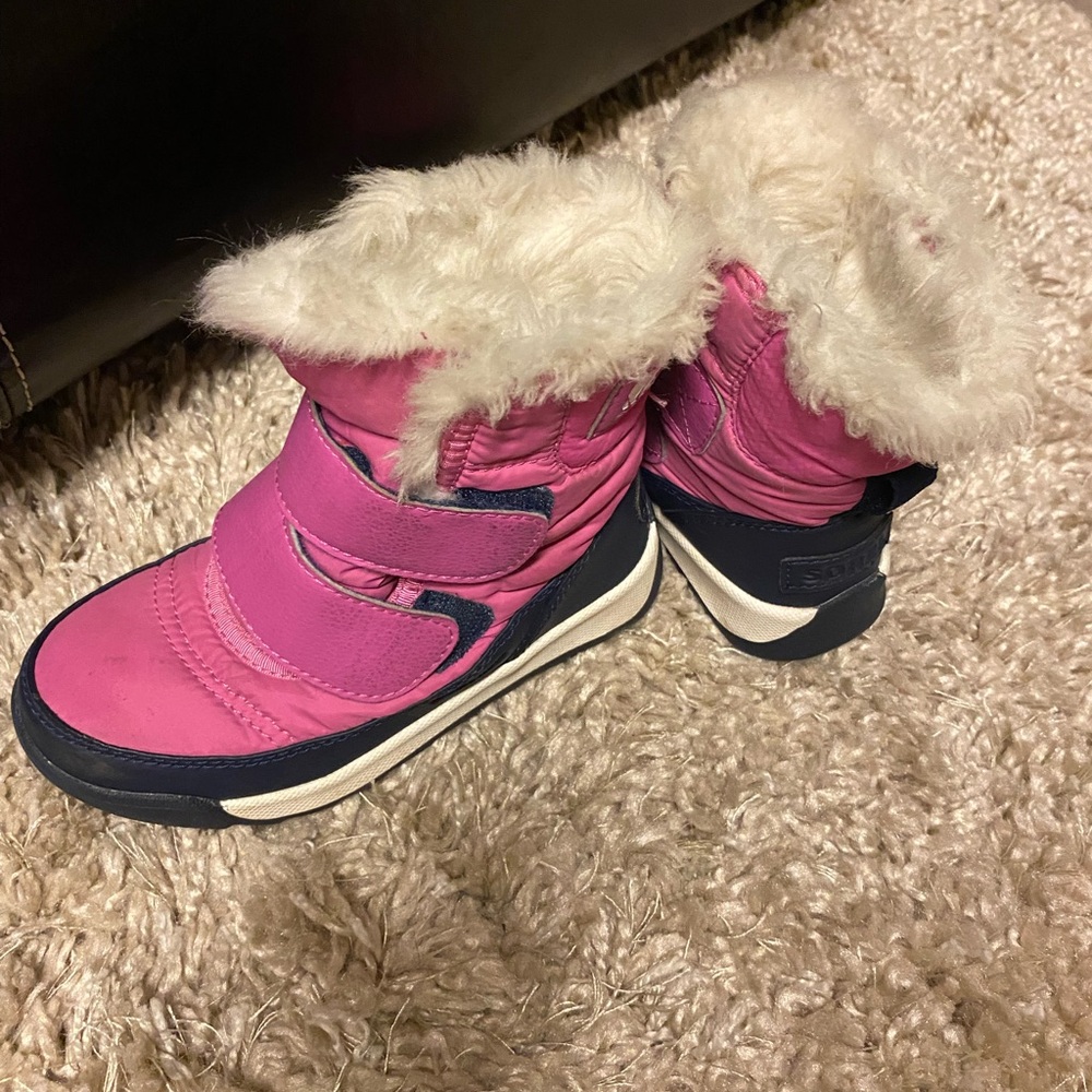 Sorel Pink and Navy Kids Boots